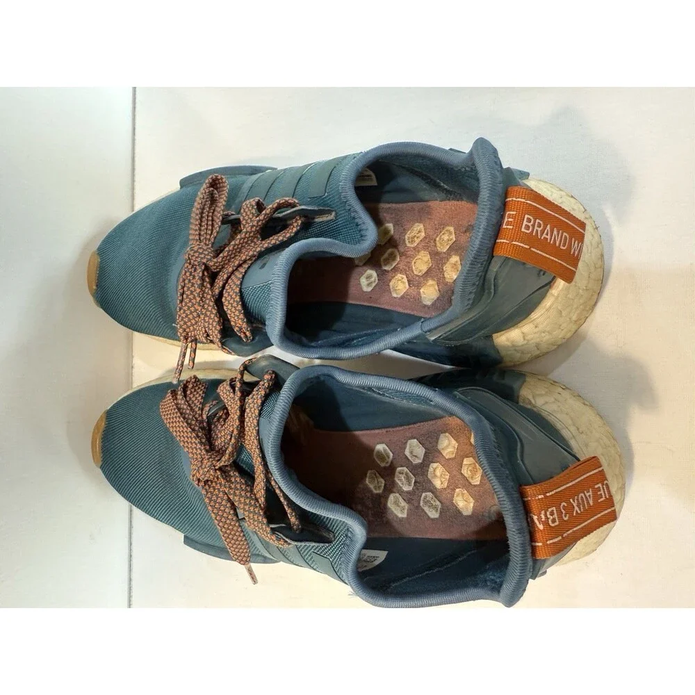 Adidas NMD R1 Trail Boost Shoes Teal Orange Men’s US 8.5 Gum Sole Sneakers